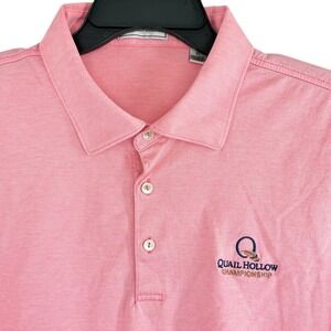 Peter Millar Men's XL Pink Polo Quail Hollow Championship Golf Shirt Cotton